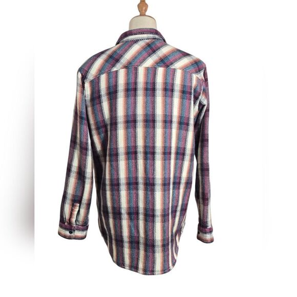 Burton Blue & Red Plaid Sherpa Lined Flannel Shirt Jacket - Picture 4 of 9